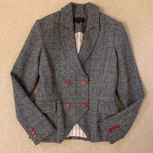 LAVEER Double-Breasted Plaid Jacket